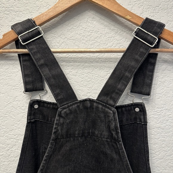 Forever 21 Overalls Mens Medium Black Denim Distressed Modern Streetwear Sz 30 - Picture 10 of 12